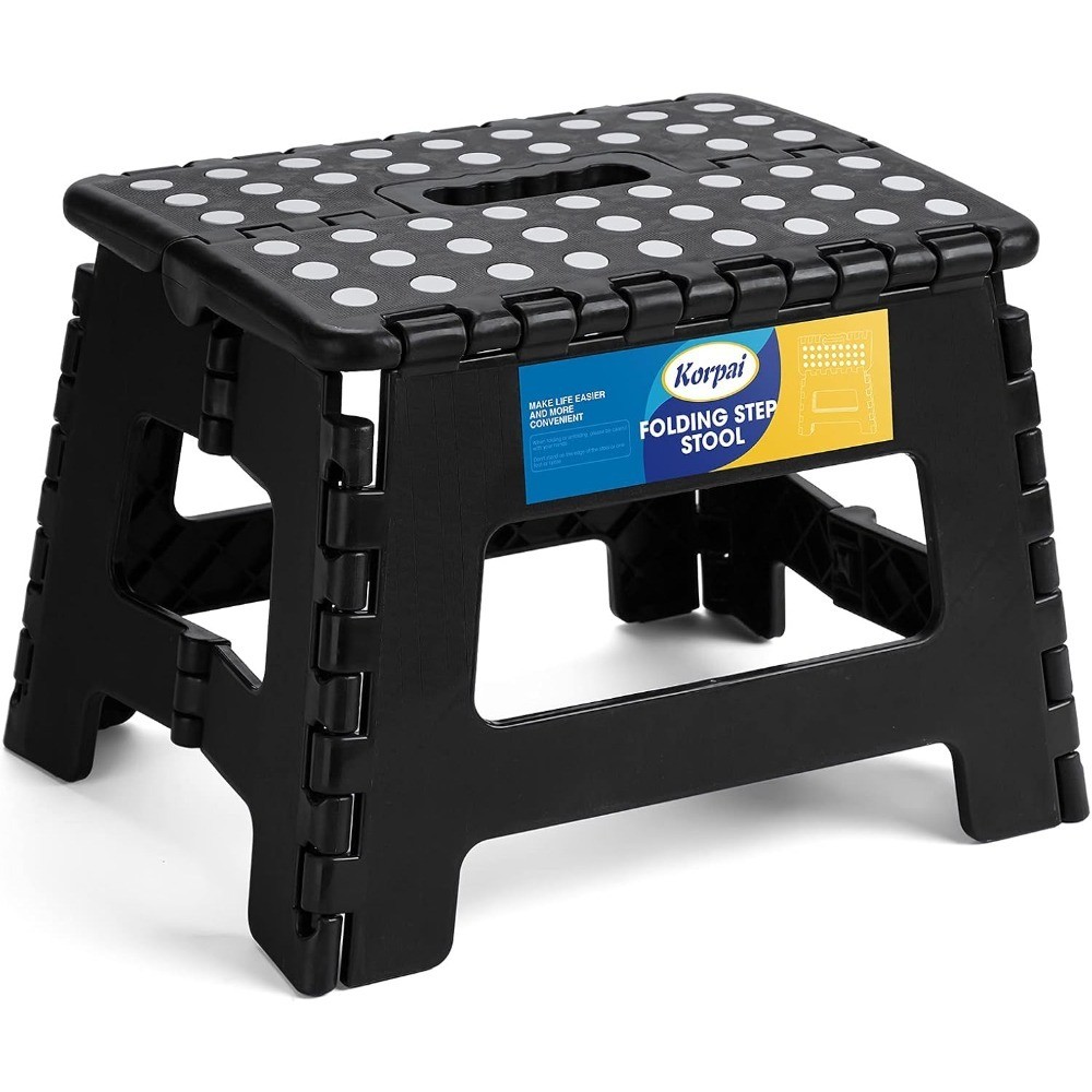 Folding Step Stool with Handle, Non-Slip Plastic Foldable Stool for Adults and gallery