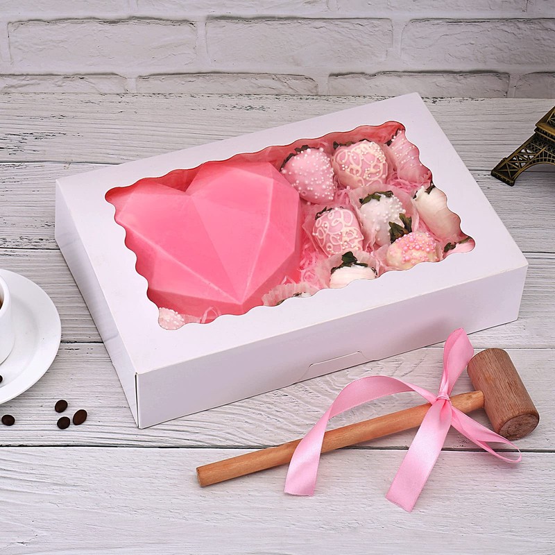 20-Pack Bakery Boxes with Window, 12" x 8" x 2.5", Large White Cookie Boxes, ... gallery