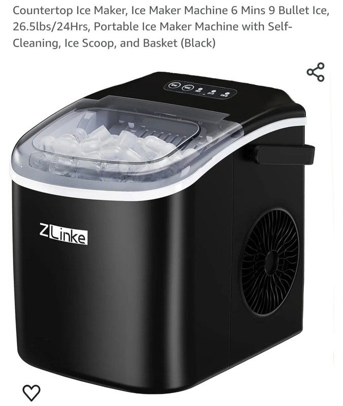 Countertop Ice Maker, Ice Maker Machine 6 Mins 9 Bullet Ice, 26.5lbs/24Hrs gallery