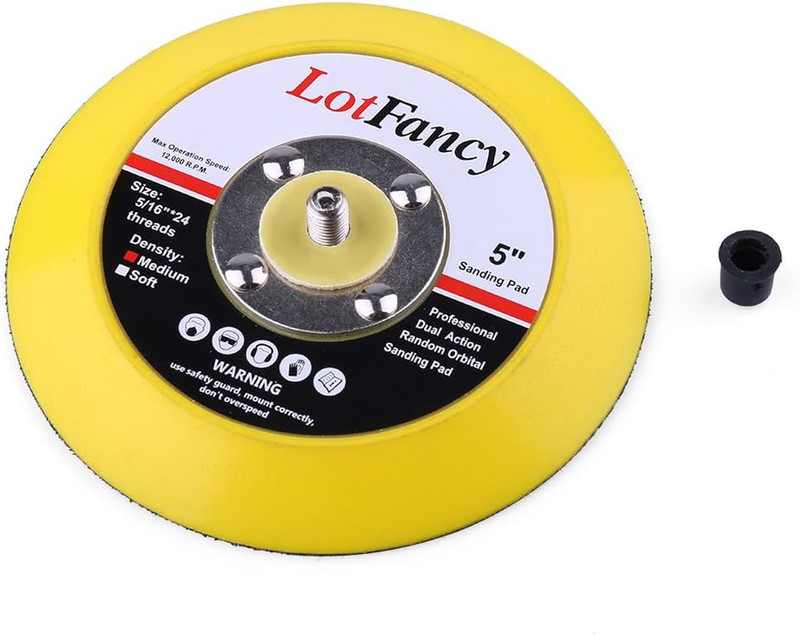 5 Inch Hook and Loop Backing Pad, Pack of 2 - DA Air Random Orbital Sander/Poli gallery