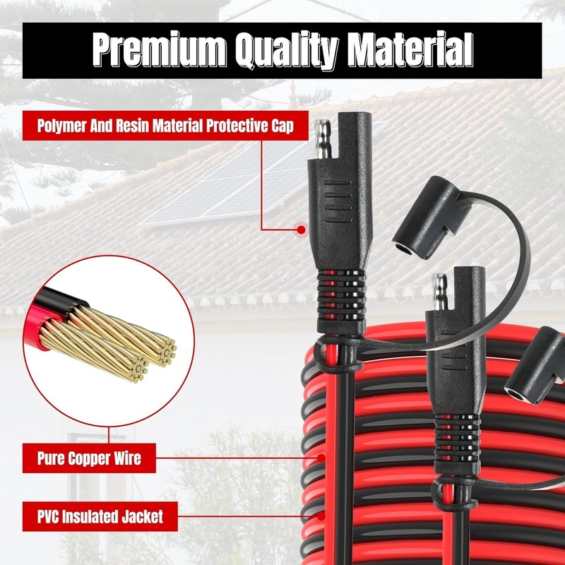 6FT 10AWG SAE Extension Cable, SAE Connector Cable Quick Disconnect gallery