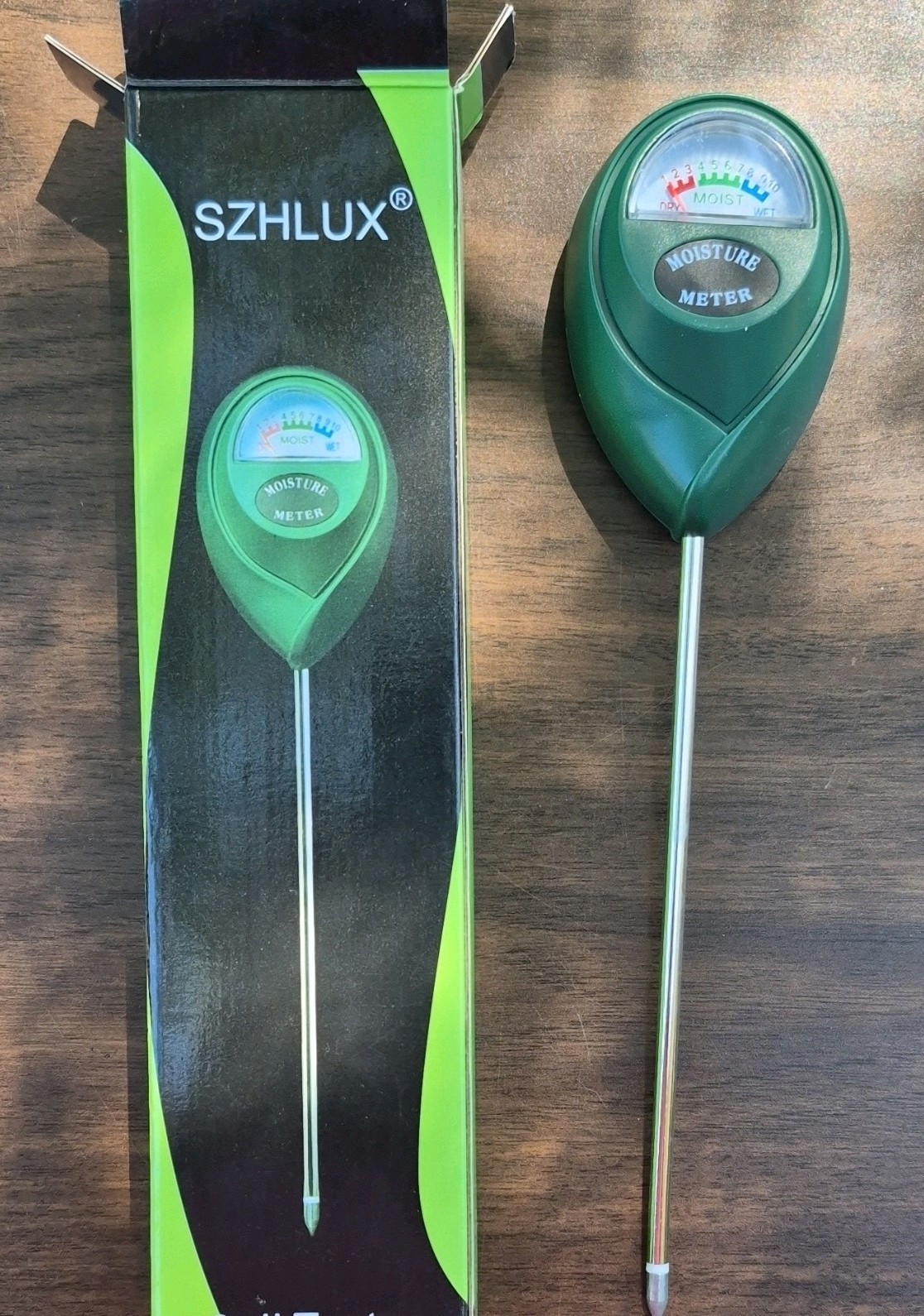 SZHLUX Moisture Meter Portable Outdoor Green Plastic Metal Soil Tester gallery