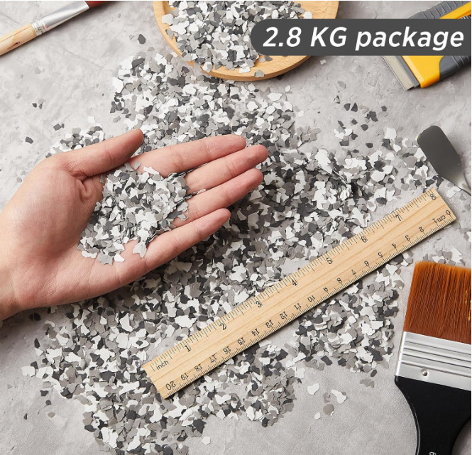 2800 G/ 6. 17 lb Blend Decorative Color Chips Epoxy Flakes for Garage Floor B... gallery