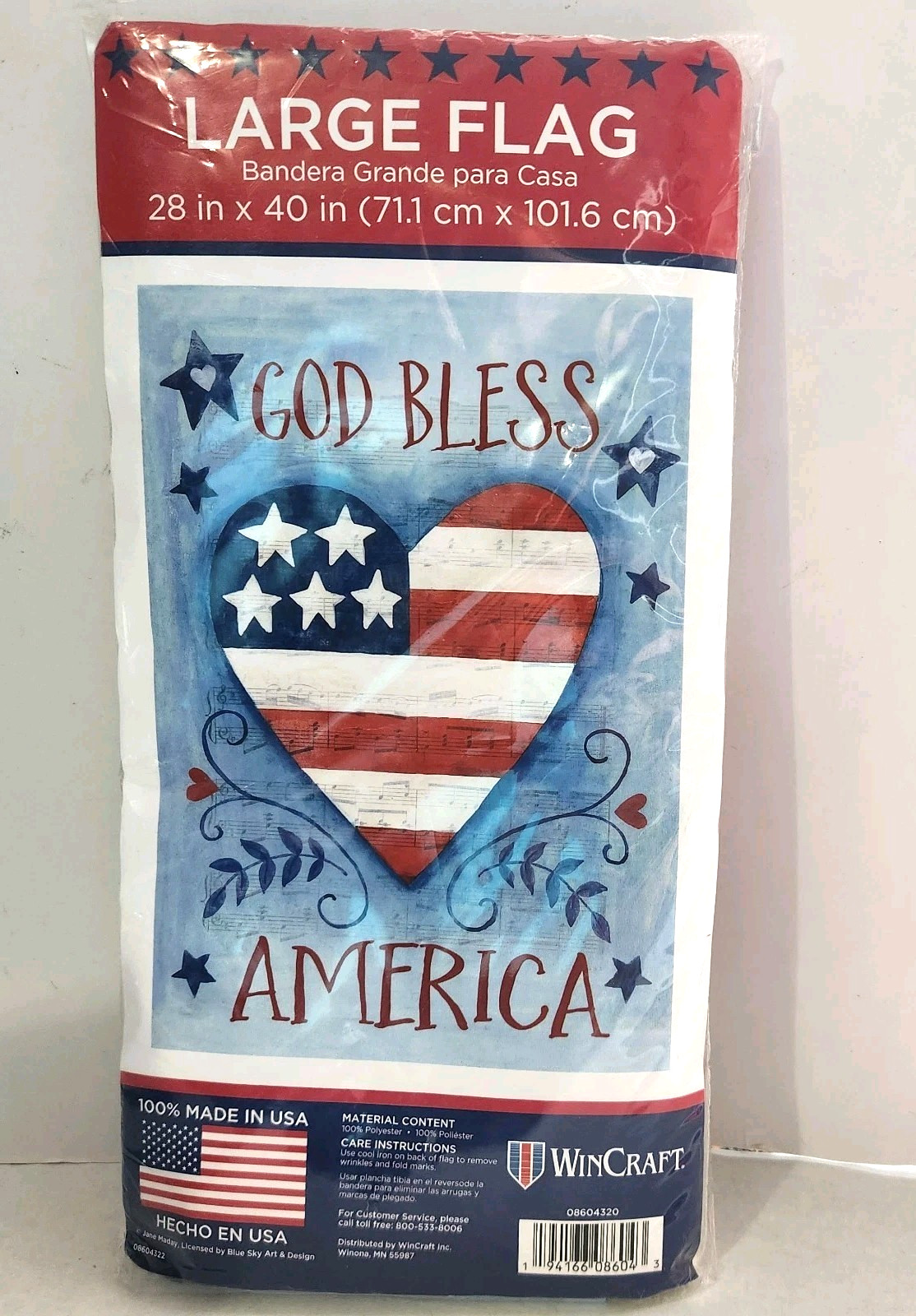 WinCraft God Bless America Large Garden Flag 28 x 40 Inch Patriotic 4th July USA gallery
