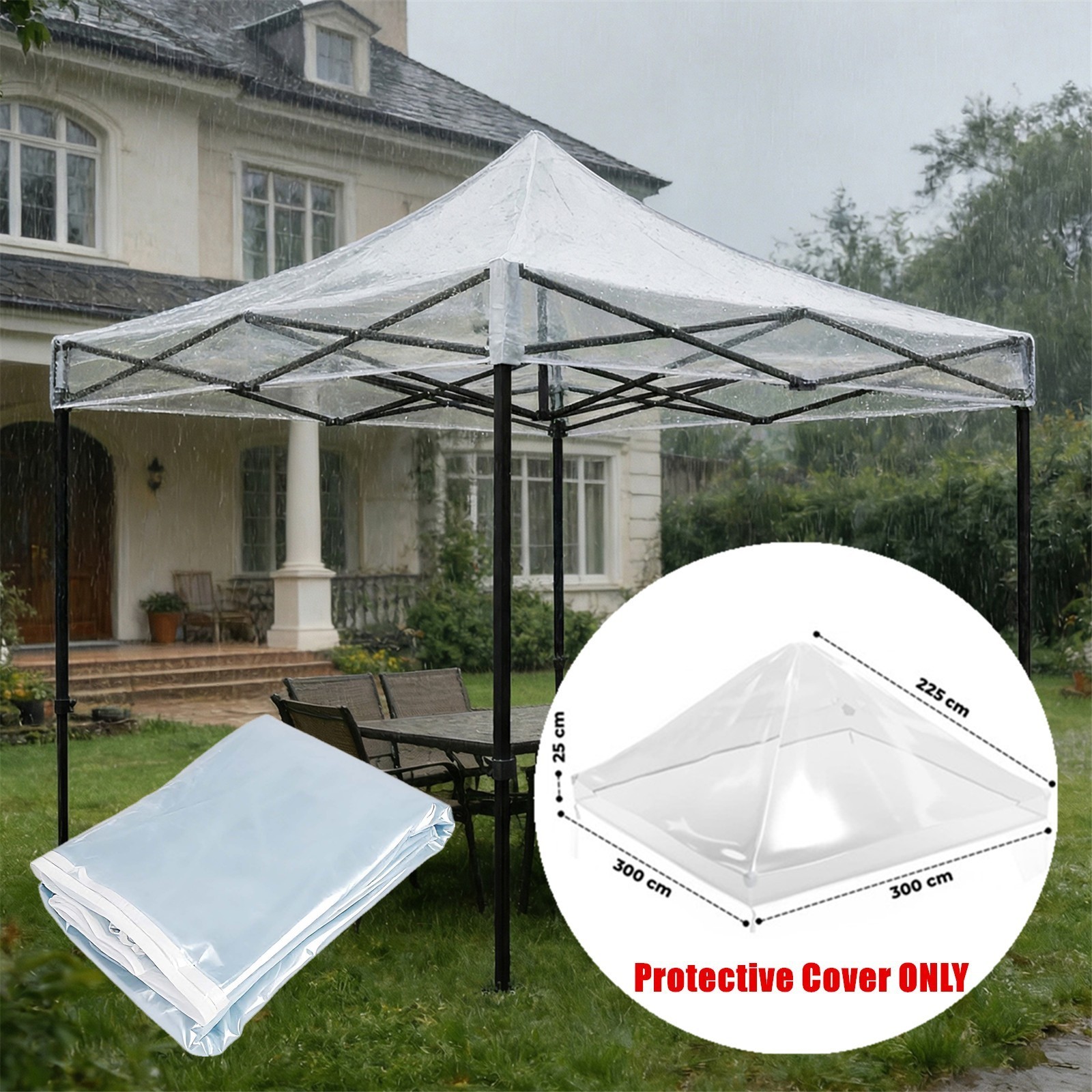 10x10ft Replacement Gazebo Top Canopy Transparent Waterproof Protective Cover gallery