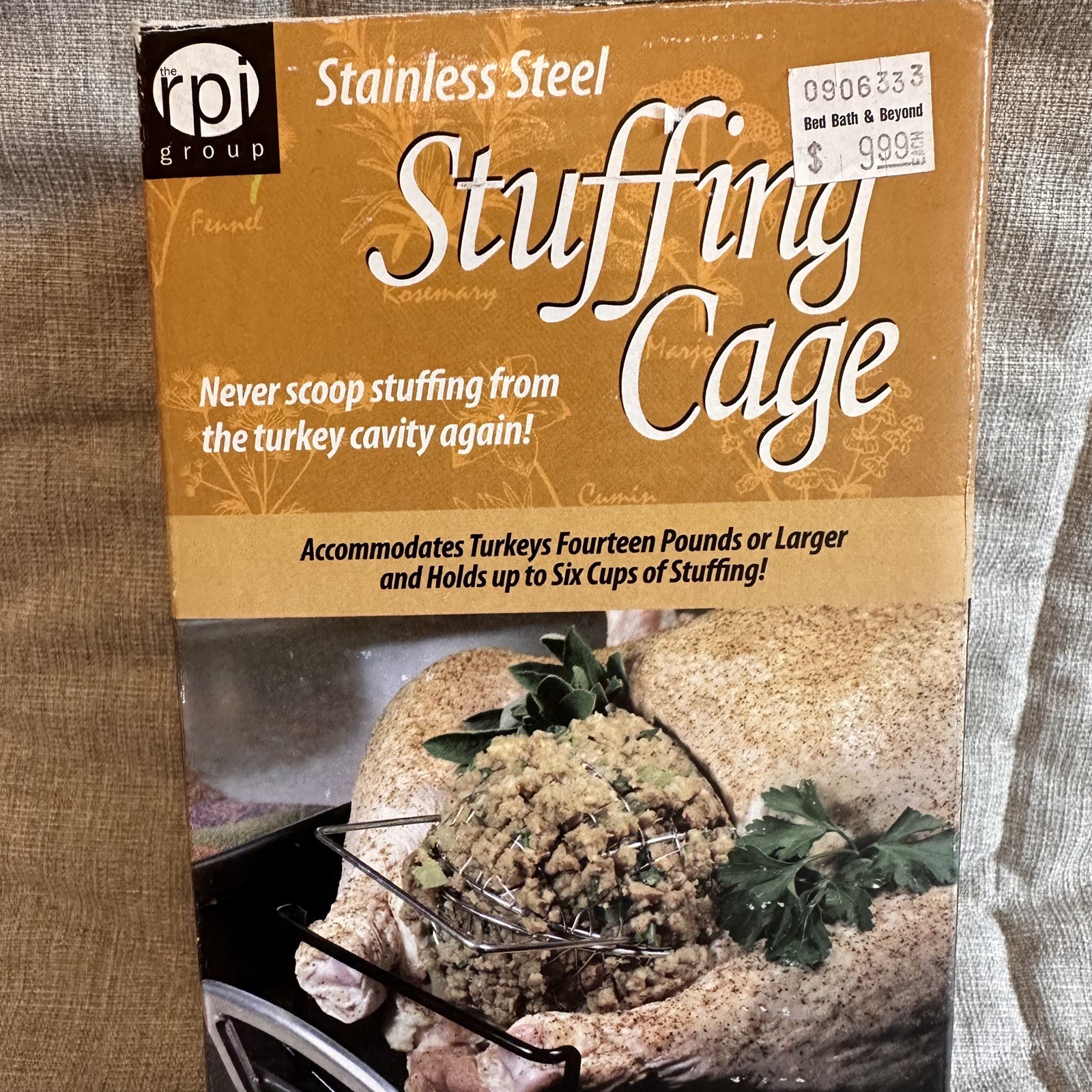 RPI Stuffing Cage Stainless Steel Turkey 14 lb or more/holds up to 6 cups NEW gallery