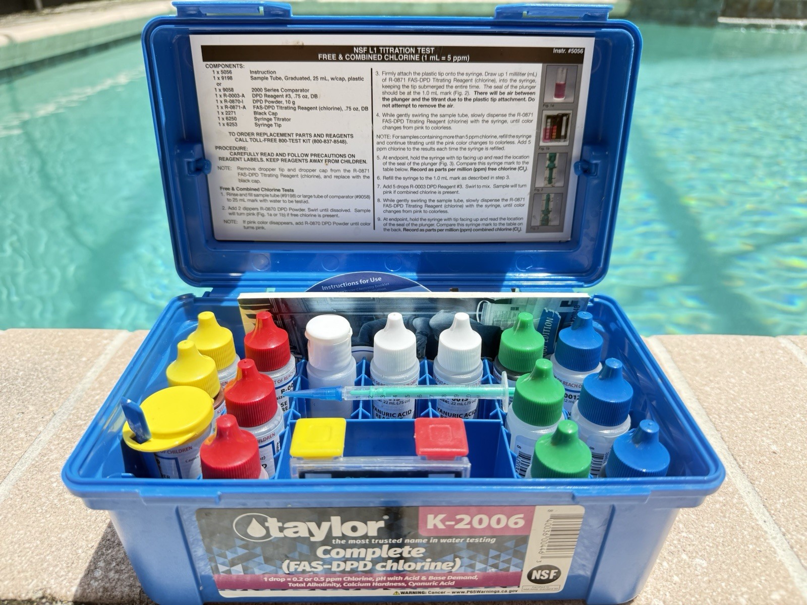 Taylor K-2006 FAS-DPD Pool Water Test Kit Chlorine pH Alkalinity Calcium gallery