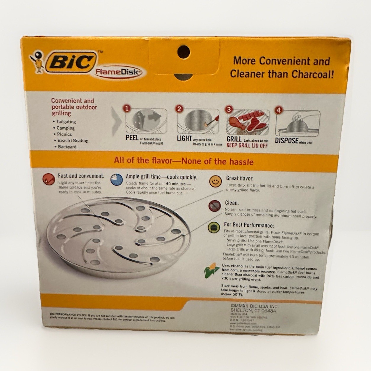 BIC FlameDisk Charcoal Alternative Portable Outdoor Grill Disk – 40 Min Burn USA gallery