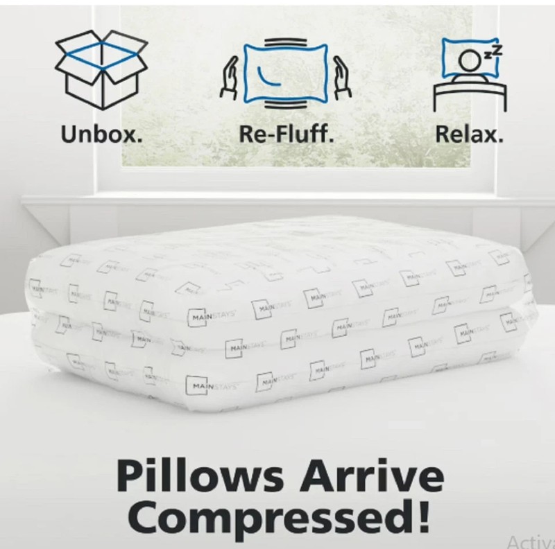 Mainstays Back & Side Sleeper Bed Pillow, Standard/Queen - Extra Firm Support gallery