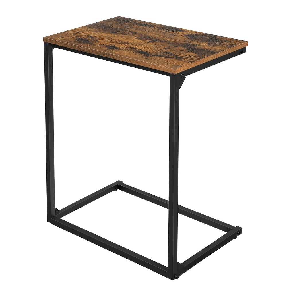Rustic Brown/Black C Shape End Side Table 13.8x21.7x26 Inch ULNT52BX Couch