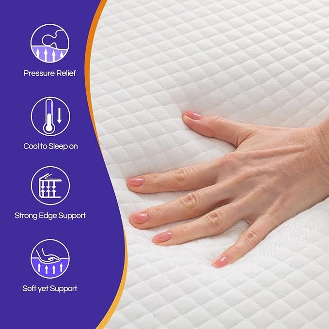 6 Inch Gel Memory Foam Mattress Fiberglass Free/CertiPUR-US Certified PayLessHer gallery