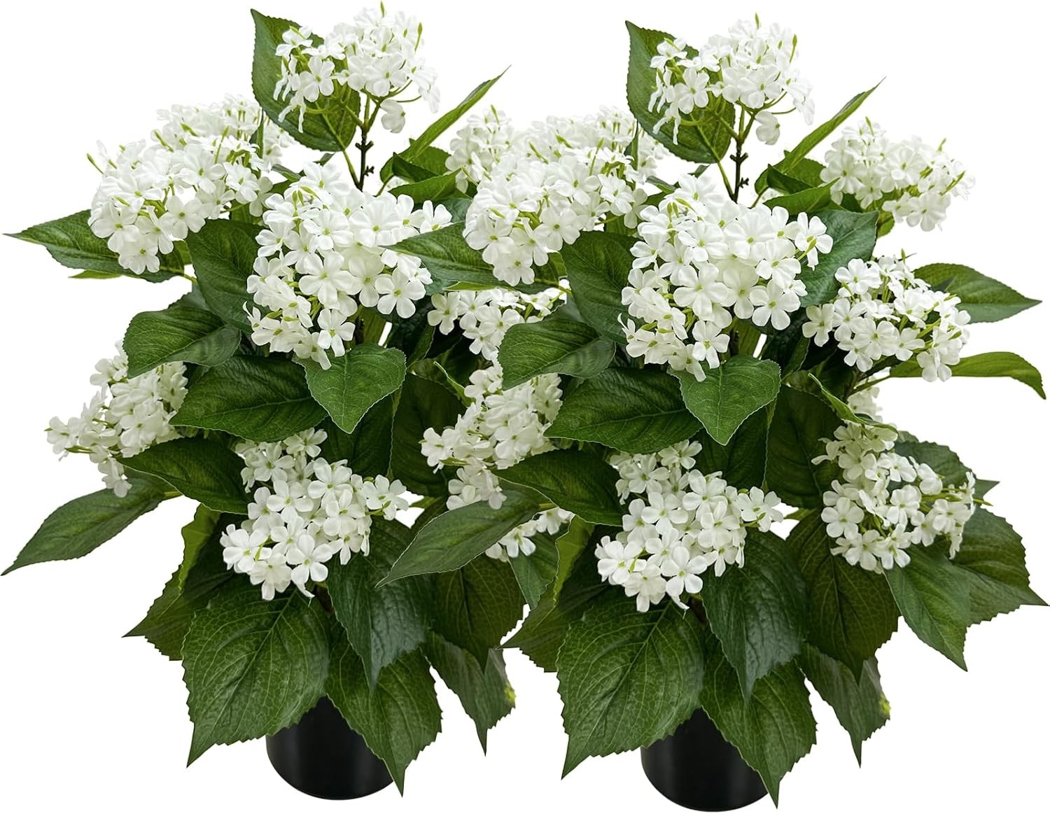 24 Inch Artificial White Hydrangea Potted Plant, 2 Pack Faux Silk Flower Bonsai gallery