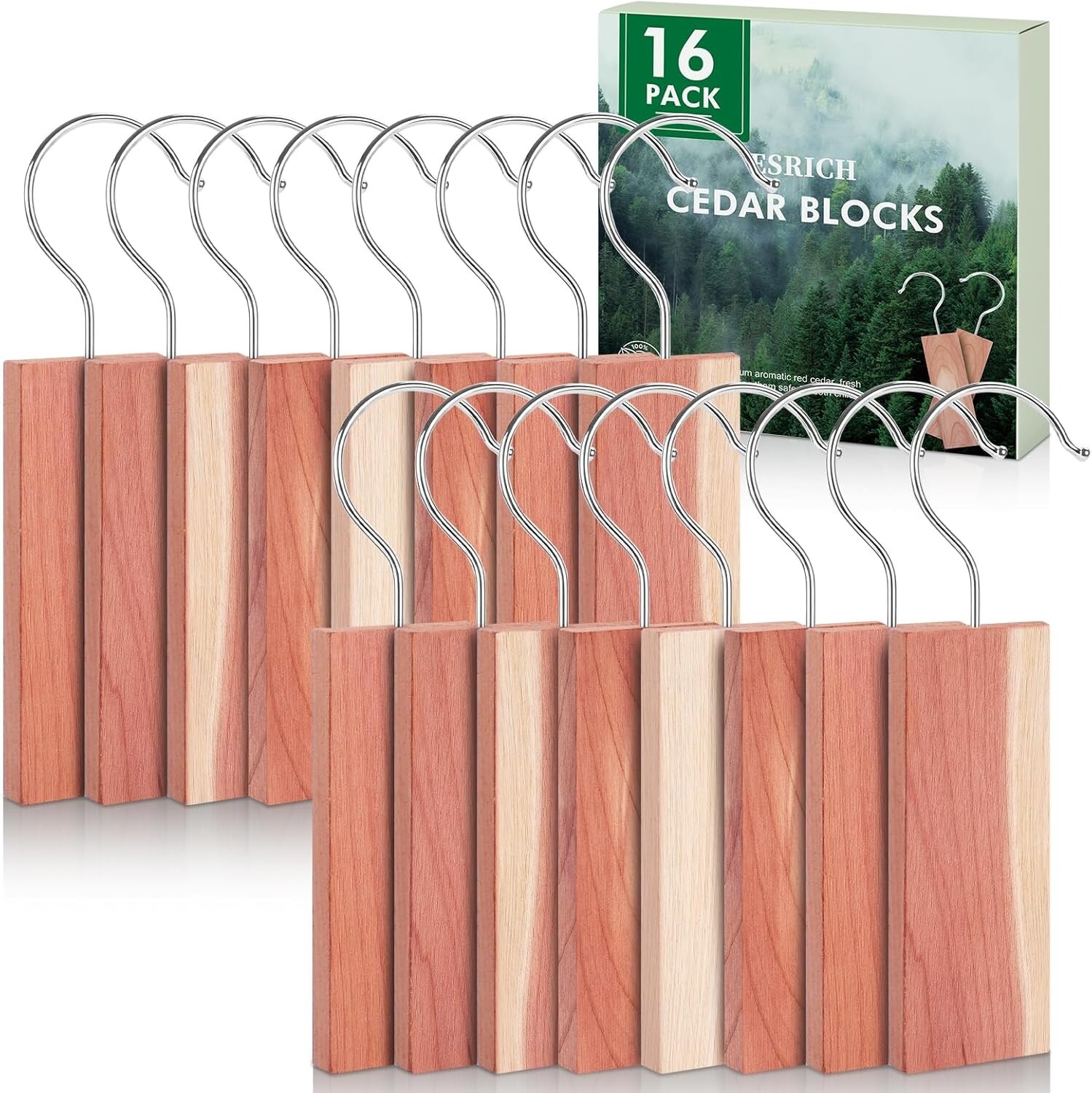 16 Pack Cedar Planks for Clothes Storage, Aromatic Red Cedar Wood Hangers wit... gallery