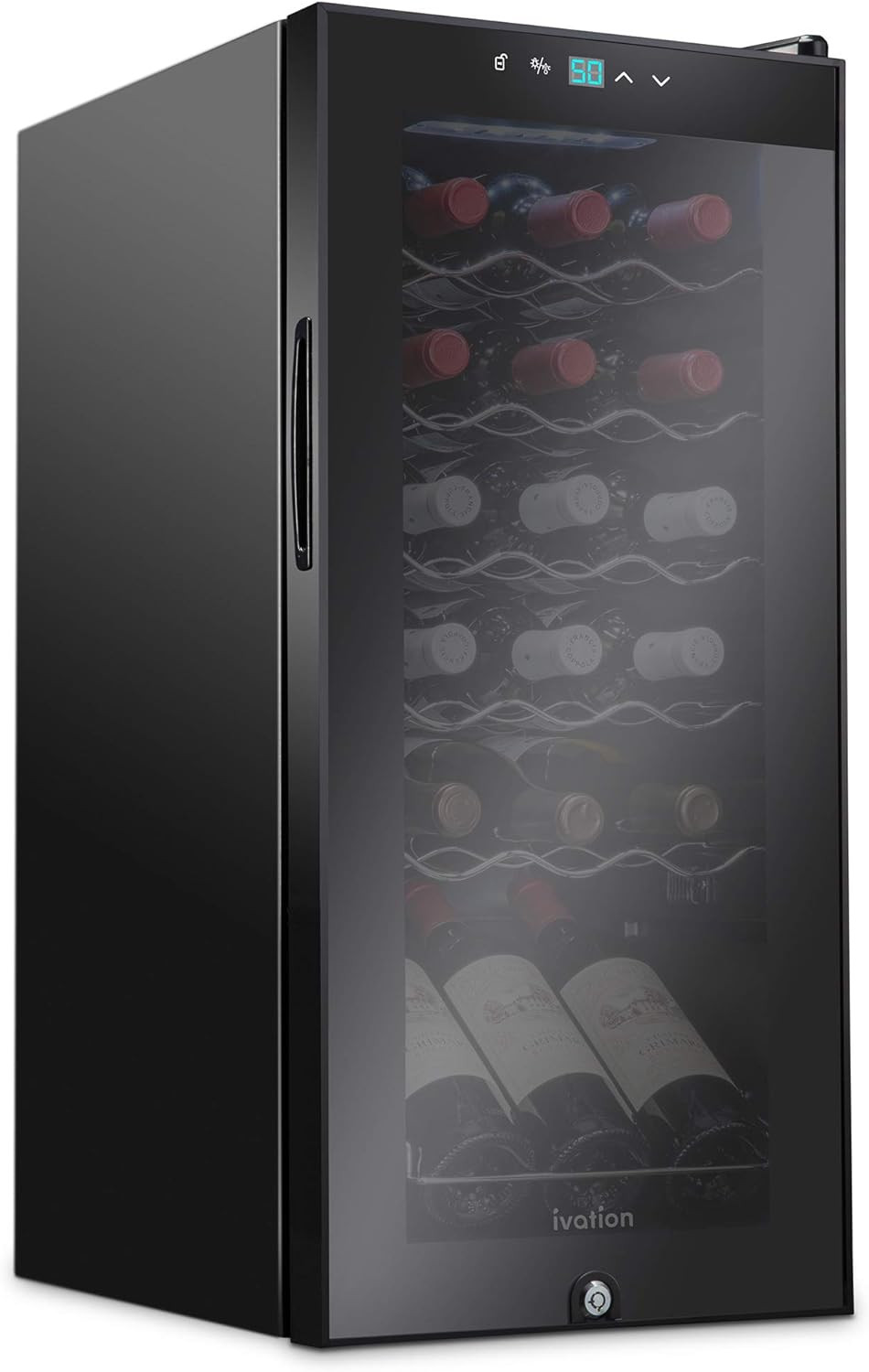 18 Bottle Compressor Wine Cooler Refrigerator W/Lock, Large Freestanding Wine Ce gallery
