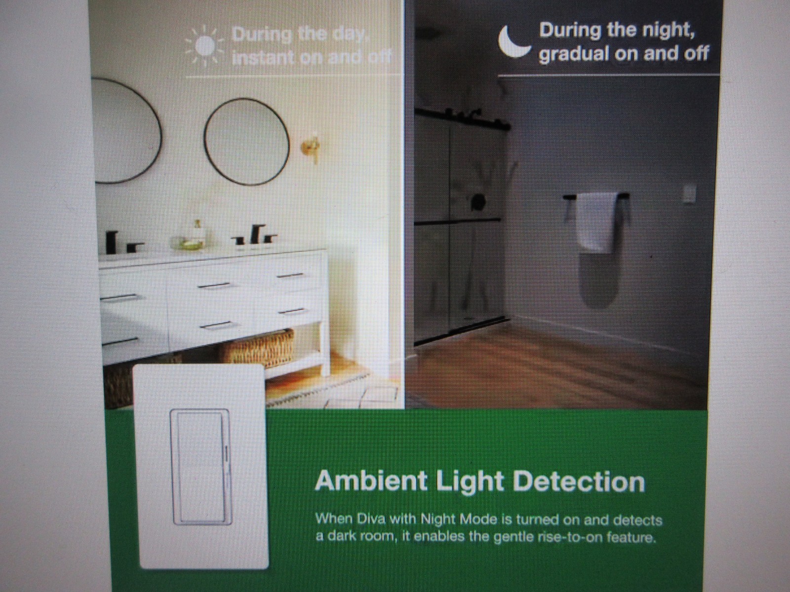 Lutron Diva LED+ Dimmer Switch with Night Mode for Dimmable LED Bulbs White gallery