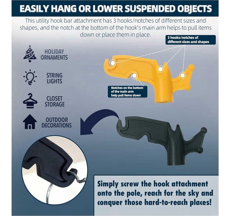 TonGass (2-Pack Multi-Purpose Plastic Utility Hook Attachment gallery