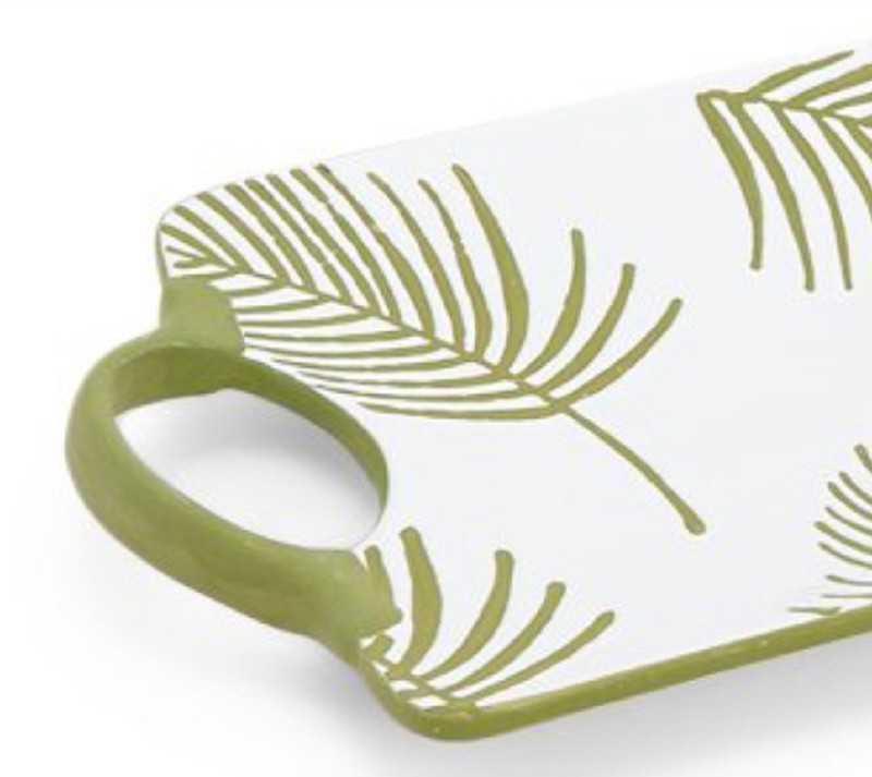 Temp-tations Slim Serving Tray: Palm Leaf White & Green H222519 gallery