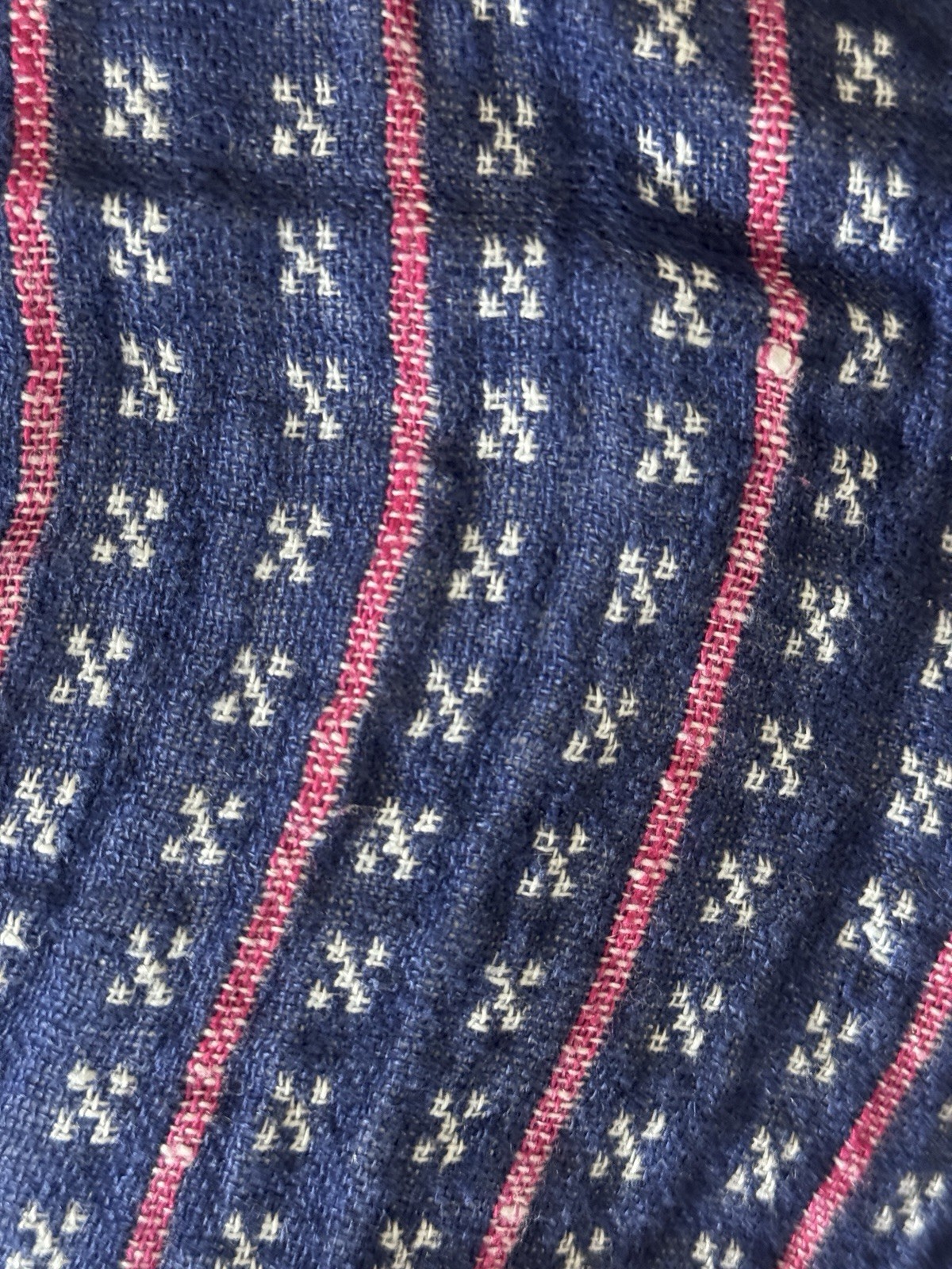 FLAX designs 100% linen throw blue & pink mid-weight gallery