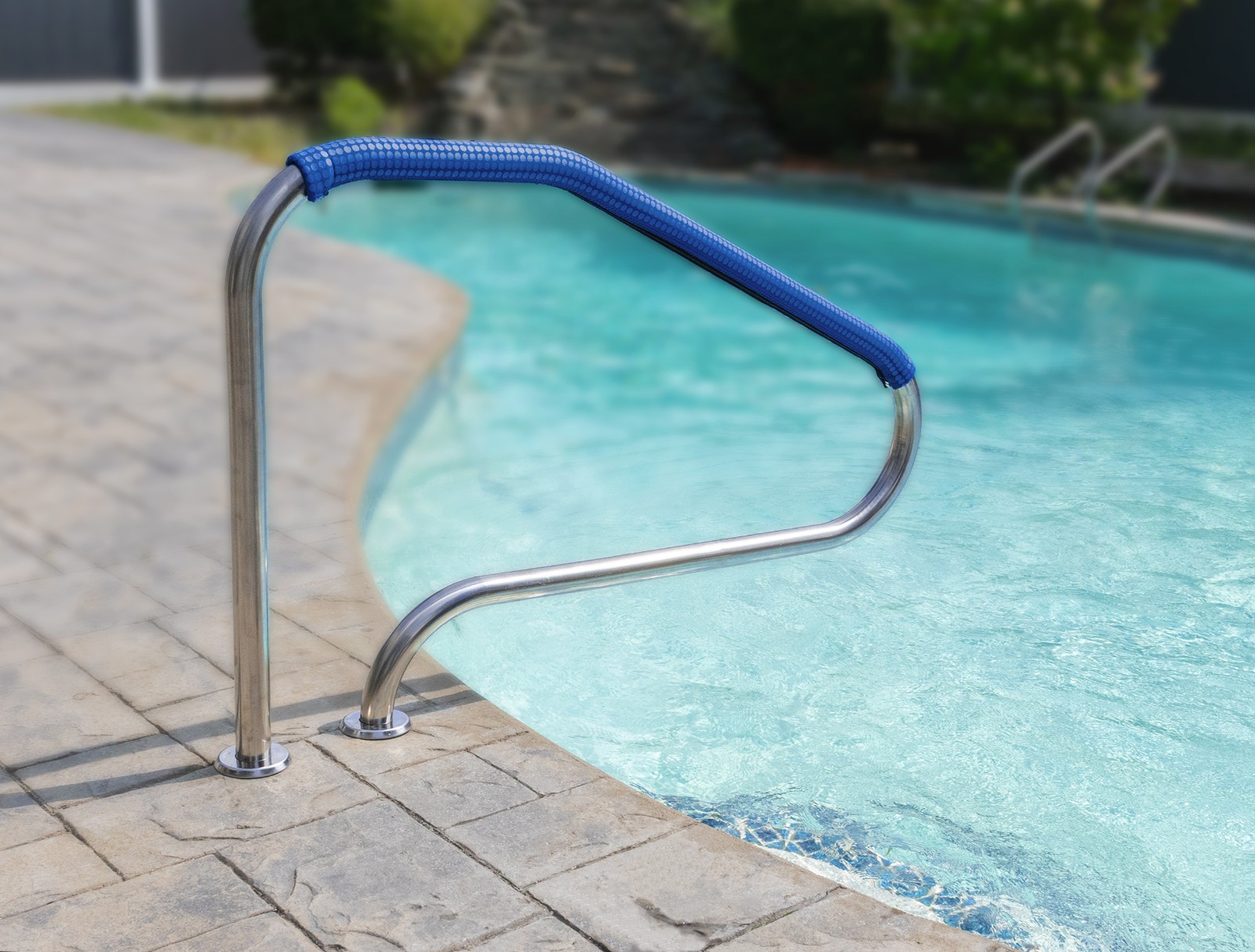 Aqua Select Swimming Pool Stainless Steel Ladder Step Handrail w/ 4' Rail Runner gallery