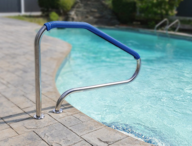 Aqua Select Swimming Pool Stainless Steel Ladder Step Handrail w/ 4' Rail Runner gallery