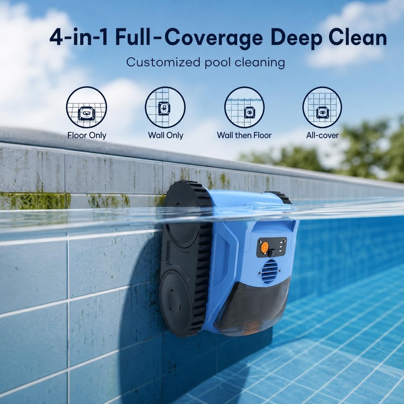 Zyerch Cordless Robotic Pool Cleaner for Inground Pools Automatic Pool Vacuum gallery