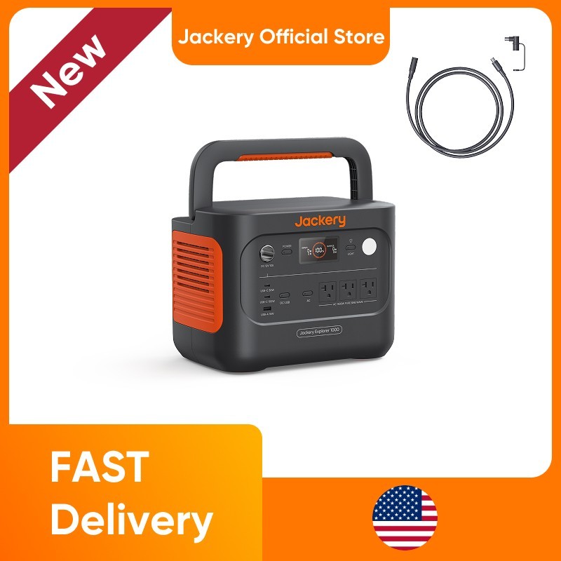 Jackery Explorer 1000 v2 Portable Power Station and 5M Extentsion Cord,1069Wh gallery