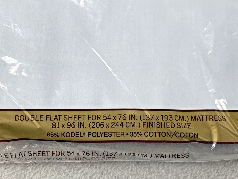 Springmaid Full Double Flat Sheet White Percale Polyester Cotton 81" x 96" USA gallery