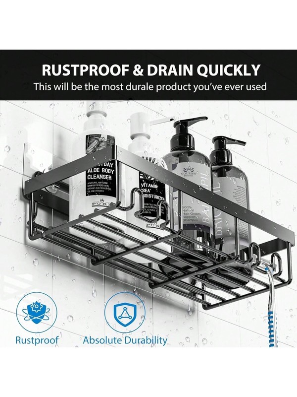 5 Pack Shower Caddy Adhesive Shower Organizer for Bathroom Storage & Kitchen gallery