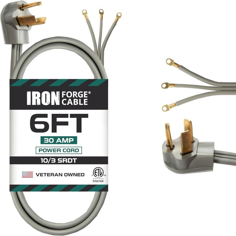 Moisture-Resistant 3-Prong Dryer Extension Cord 6 Feet - ETL Certified SRDT gallery