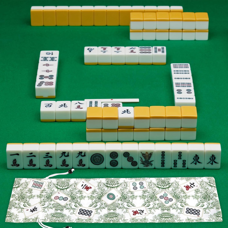 2 Pcs Drawstring Mahjong Bags Protective Sleeve Printed Tile Bag 26 Inches Ma... gallery