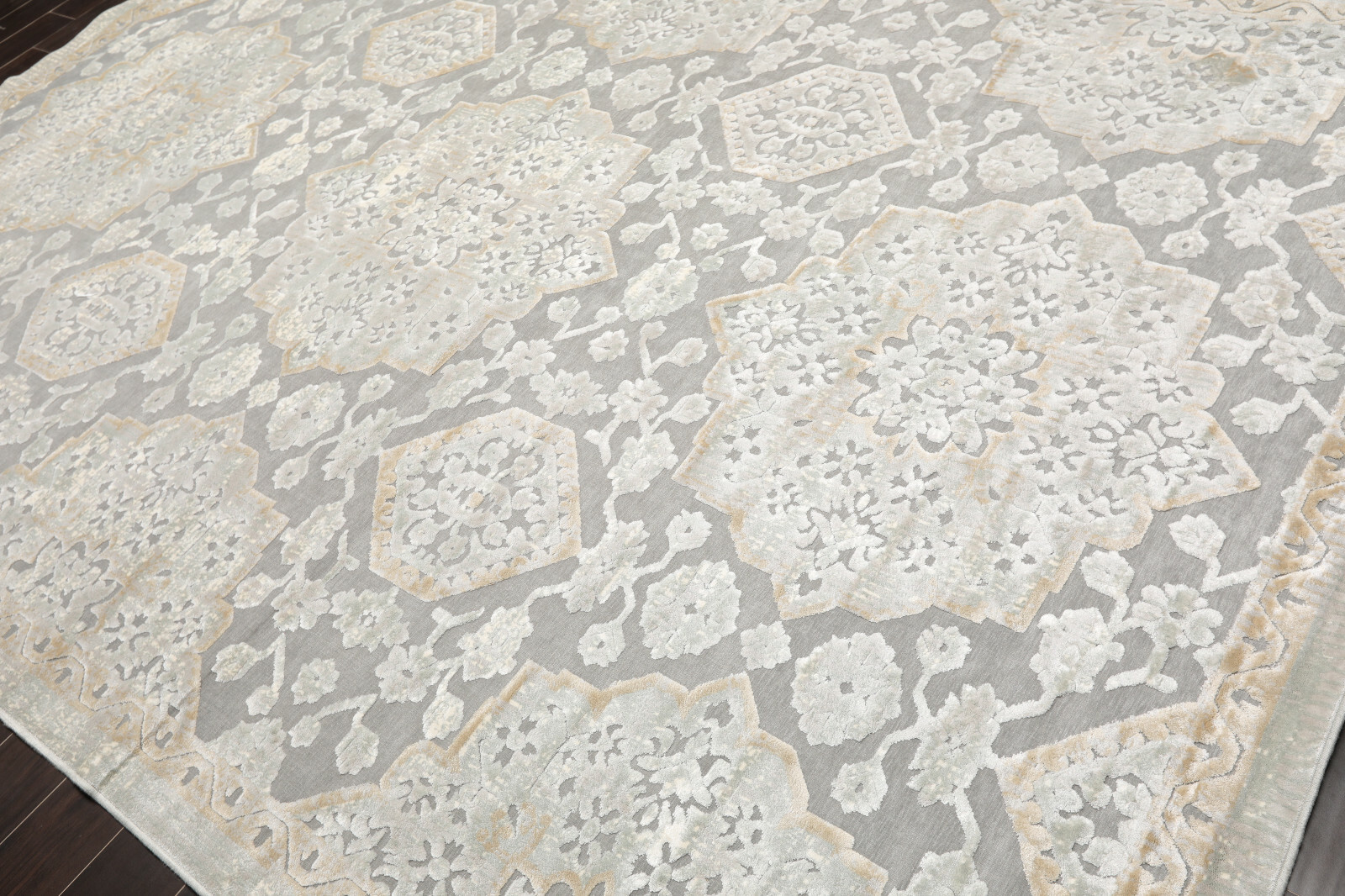7'11” x 11'2” Designer Modern High Low Pile 100% Polypropylene Area Rug Gray gallery