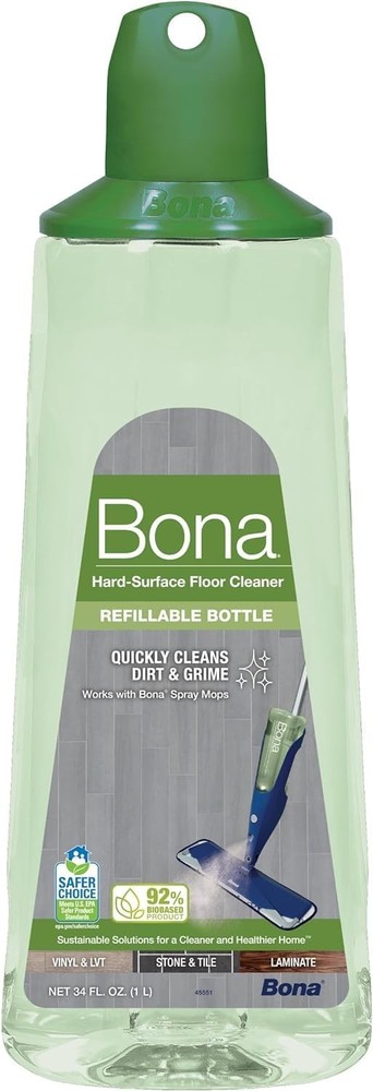 Bona Multi-Surface Hard Floor Cleaner Spray Mop 34 Fl Oz (Pack of 1), Green