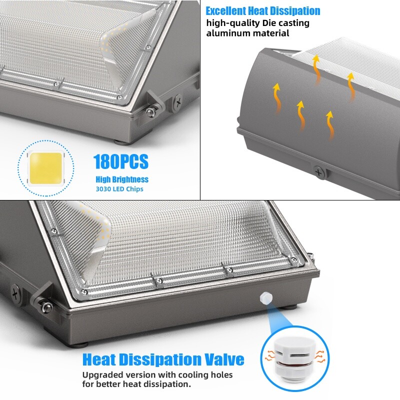 2-Pack 125Watt 15000 Lumens Security Wall Light Outdoor LED Floodlight for Yard gallery