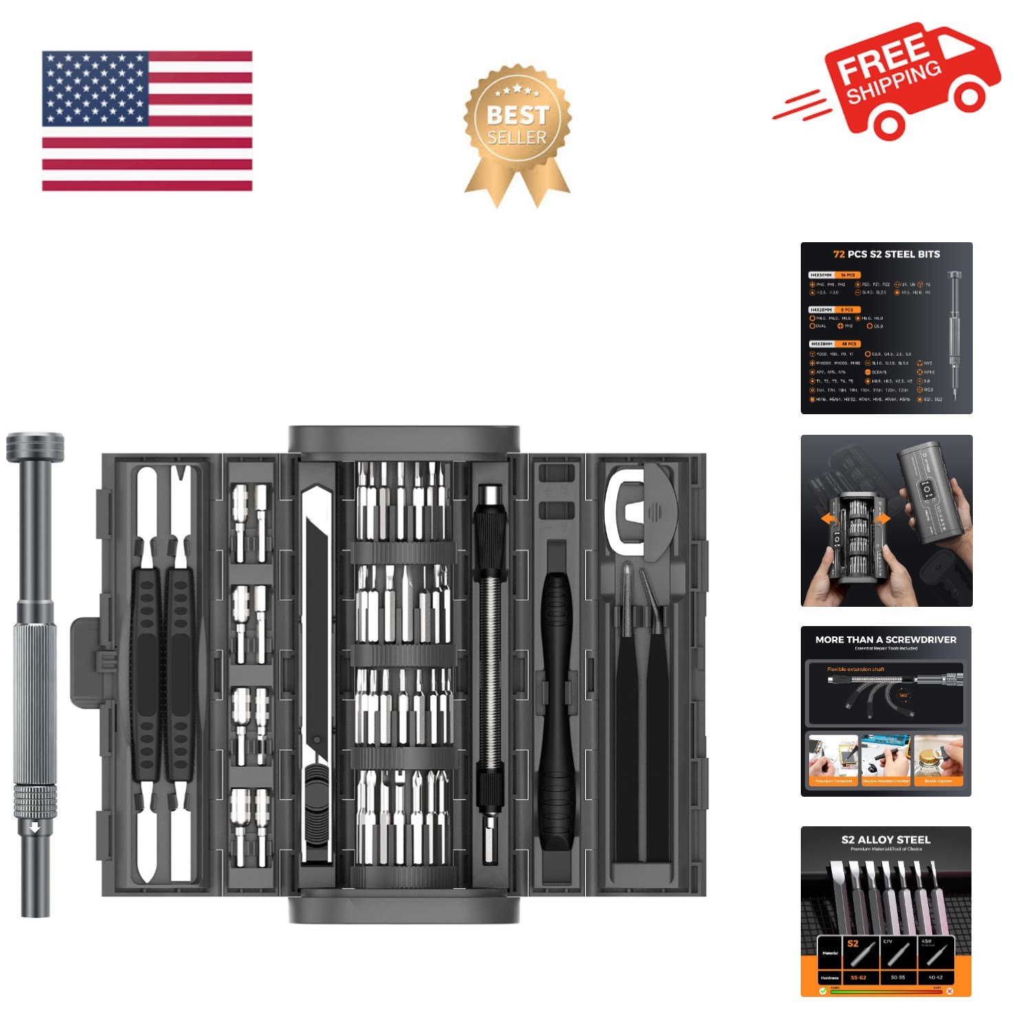83 in 1 Electronics Precision Screwdriver Set, Professional Magnetic Repair T... gallery