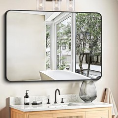 Bathroom Mirror 30″ X 40″, Large Rectangular Wall Mirror 40″L x 30″W Black