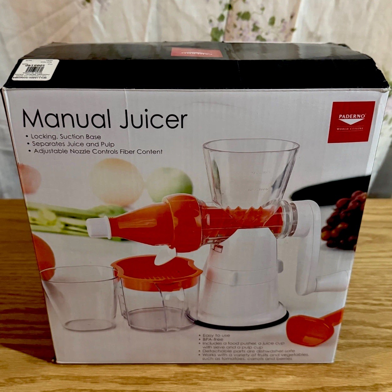 Manual Juicer Easy To Use & Assemble BPA Free Paderno World Cuisine Original Box gallery