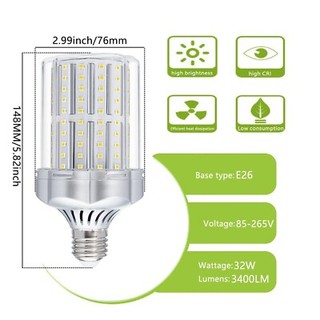 E26 LED Bulb,32W LED Corn Light Bulb 320W Equivalent 6000K White 3400LM Non-d... gallery