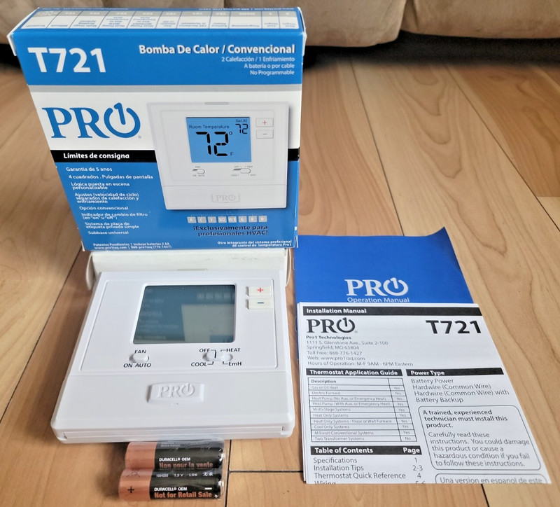 Pro1 T721 Digital Thermostat Non-Programmable 2 Heat 1 Cool Heat Pump - NEW READ gallery