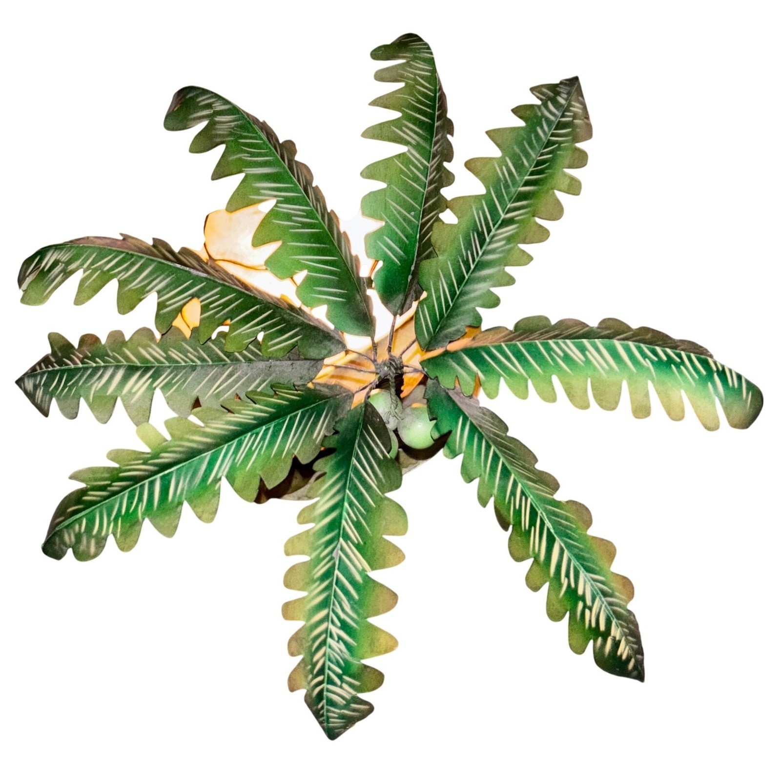 Palm Tree Accent Lamp Tropical Alligator Flamingos Sunset Green Gold Excellent gallery