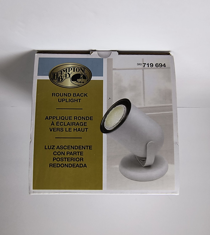 Hampton Bay Round Back Uplight White 719 694 - 4.33 in X 6.61 With LED Bulb gallery