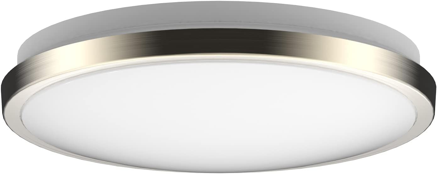 DYMOND 10 Inch LED Flush Mount Ceiling Light Fixture Dimmable Brushed Nickel 400 gallery