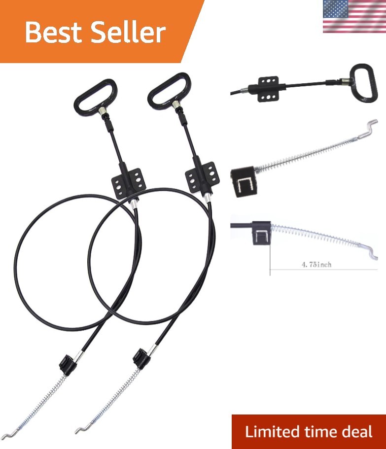 2 Universal Recliner Release Cables with D-Ring Pull Handle, 4.75" Length gallery
