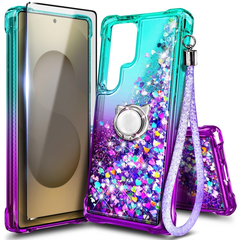 For Samsung Galaxy S26 + Plus Ultra Glitter Case + Lanyard & Screen Protector