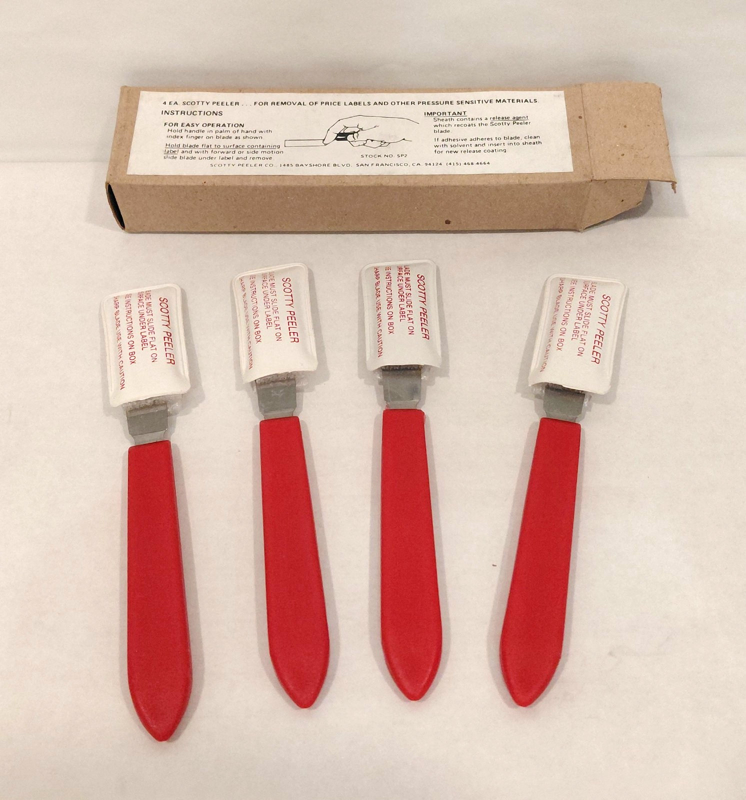 the Original "Scotty Peeler" Label & Sticker Remover - Set of 4 Metal NOS gallery