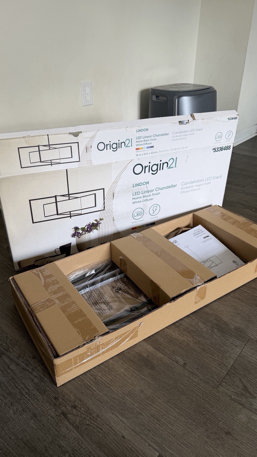 Origin 21 Lindon 1-Light Matte Black Modern/Contemporary LED Chandelier #5336488 gallery