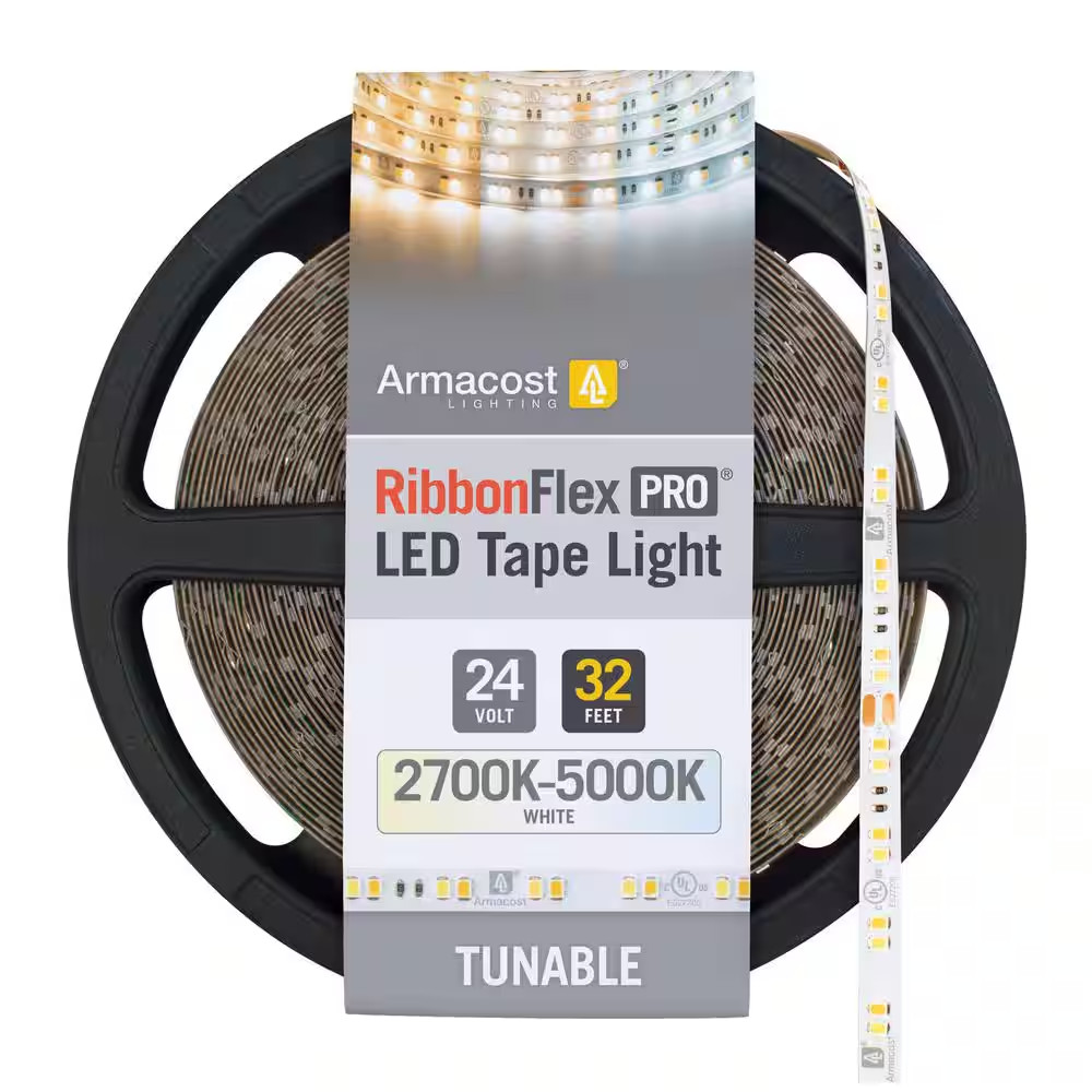 Ribbonflex Pro 24-Volt White CCT Tunable LED Strip Light Tape 32 Ft. (10 M) gallery