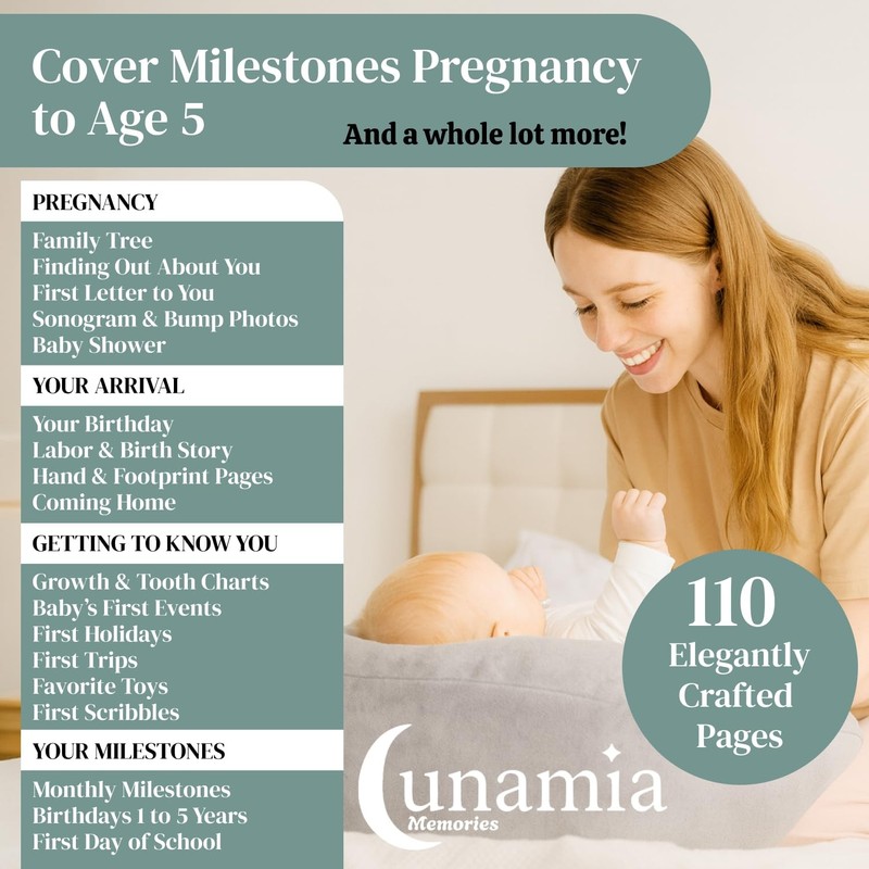 Baby Memory Book Keepsake Journal – First 5 Years Gender Neutral Newborn Ph... gallery