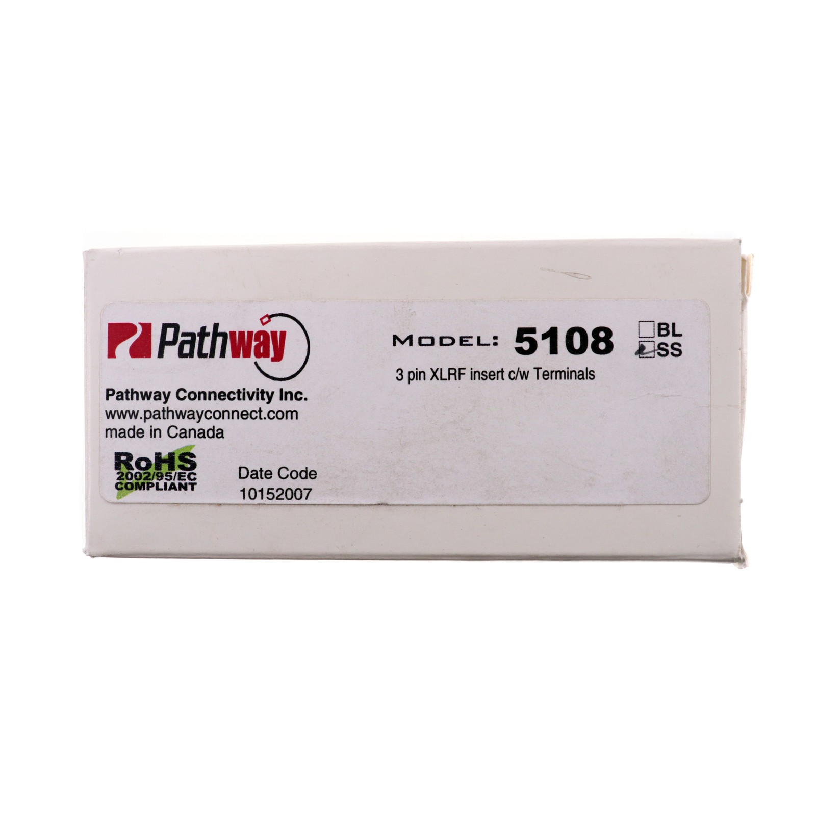 PATHWAY 5108 3-PIN XLR FEMALE INSERT FACEPLATE, XLRF, C/W TERMINALS, STAINLESS gallery