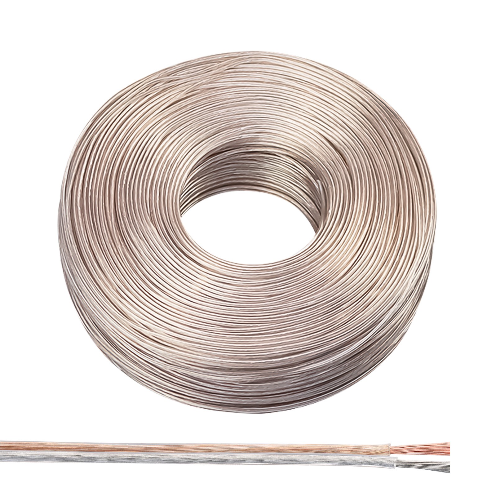 32.8Ft 22/2 PVC Covered Wire 300V Insulated Heat Resistant Clear Silver Brown gallery