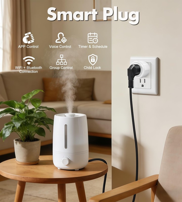 KimFilter Mini Smart Plug, WiFi Socket Works with 2.4GHz Network Only, App Co... gallery